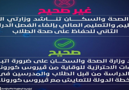 بالصور.. “الصحة” تنفي ما تردد عن طلبها إلغاء الفصل الدراسي الثاني بسبب كورونا