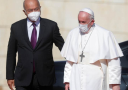 الرئيس العراقي يستقبل بابا الفاتيكان في قصر السلام ببغداد