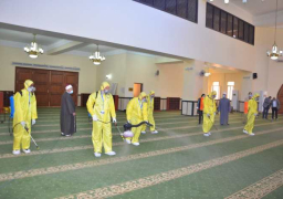 انطلاق حملة الأوقاف لنظافة وتعقيم المساجد استعدادا للشهر الكريم