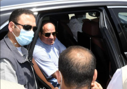 الرئيس يتفقد الطريق الدائري الأوسطي والمجمع المتكامل بطريق السخنة