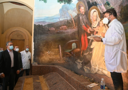 العناني يتفقد مشروع تطوير شجرة مريم والمنطقة المحيطة بها بحي المطرية