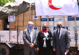 القباج تشهد إطلاق قافلة مساعدات طبية وغذائية للأشقاء الفلسطينيين