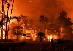 حريق هائل يجتاح إحدى الغابات باليونان .. والأدخنة تنتشر فوق أثينا