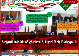 بالانفوجراف”الزراعة” تصدر نشرة الحصاد رقم ٦٣ لأنشطتها الأسبوعية