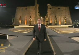 الرئيس السيسي يصل مقر احتفال طريق الكباش