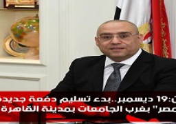 وزير الإسكان:19 ديسمبر..بدء تسليم دفعة جديدة من وحدات “سكن مصر” بغرب الجامعات بمدينة القاهرة الجديدة
