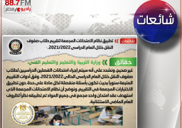 شائعة : تطبيق نظام الامتحانات المجمعة لتقييم طلاب صفوف النقل خلال العام الدراسي 2021/2022