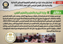 الحكومة تنفي حذف إجزاء من مناهج المرحلتين الابتدائية والإعدادية
