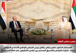 بالصور : المستشار الدكتور حنفي جبالي يلتقي رئيس المجلس الوطني الاتحادي الاماراتي ويؤكد اعتزازنا بالتواصل والتنسيق المستمر بين البلدين الشقيقين على كافة المستويات.