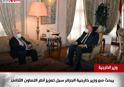 سامح شكرى يبحث مع وزير خارجية الجزائر سبل تعزيز أطر التعاون الثنائى