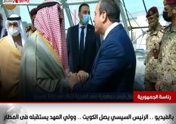 بالفيديو .. الرئيس السيسي يصل الكويت .. وولي العهد يستقبله فى المطار