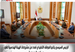 الرئيس السيسي يتابع الموقف التنفيذي لعدد من مشروعات الهيئة الهندسية على مستوى الجمهورية
