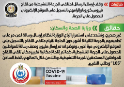 الحكومة تنفي وقف إرسال الرسائل لمتلقي الجرعة التنشيطية من لقاح كورونا