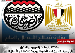 ب2700 جنيه اعتبارًا من يوليو المقبل.. لأول مرة.. تطبيق الحد الأدنى للأجور بشركات قطاع الأعمال العام