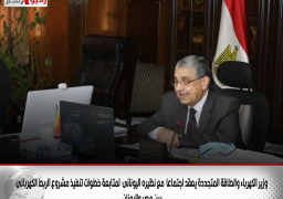 الدكتور محمد شاكر وزير الكهرباء والطاقة المتجددة يعقد اجتماعا عبر الفيديو كونفرانس مع وزير البيئة والطاقة اليونانى كوستاس سكريكاس لمتابعة خطوات تنفيذ مشروع الربط الكهربائى بين مصر واليونان