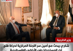 بالصور.. شكري يبحث مع أمين سر اللجنة المركزية لحركة فتح آخر المستجدات في الأراضي الفلسطينية