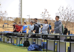 منتخب الخماسي يتدرب بملاعب الجامعة الأمريكية استعدادا لكأس العالم