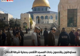 مستوطنون يقتحمون باحات المسجد الأقصى بحماية شرطة الاحتلال الإسرائيلى