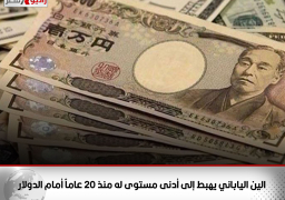 الين الياباني يهبط إلى أدنى مستوى له منذ 20 عاماً أمام الدولار
