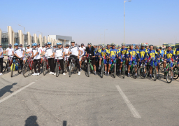 طلبة الكليات العسكرية يشاركون فى ماراثون للدراجات بالعاصمة الإدارية