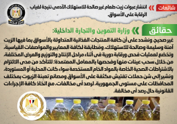 الحكومة تنفى انتشار عبوات زيت طعام غير صالحة للاستهلاك الآدمي