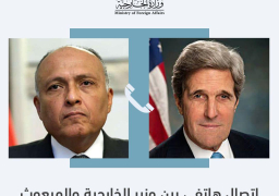 شكري وكيري يبحثان التعاون بين مصر وأمريكا في مواجهة تغيرالمناخ هاتفيا