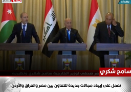 سامح شكري: نعمل على إيجاد مجالات جديدة للتعاون بين مصر والعراق والأردن