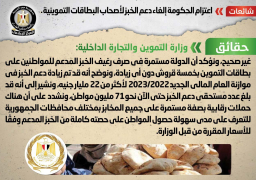 الحكومة تنفي إلغاء دعم الخبز لأصحاب البطاقات التموينية