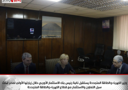وزير الكهرباء والطاقة المتجددة يستقبل نائبة رئيس بنك الاستثمار الأوربي خلال زيارتها الأولى لمصر والوفد المرافق لها لبحث سبل التعاون والاستثمار مع قطاع الكهرباء والطاقة المتجددة