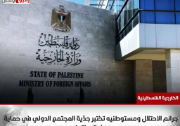 “الخارجية الفلسطينية”: جرائم الاحتلال ومستوطنيه تختبر جدّية المجتمع الدولي في حماية حل الدولتين