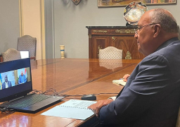 صور..شكري يبحث الموضوعات المشتركة مع رئيس وزراء البهاما عبر اتصال مرئي