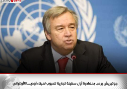 جوتيريش يرحب بمغادرة أول سفينة تجارية للحبوب لميناء أوديسا الأوكراني