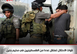 قوات الاحتلال تعتقل عددا من الفلسطينيين فى مخيم جنين