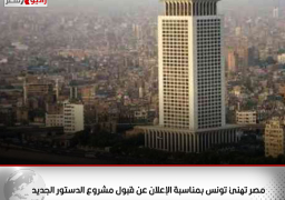 مصر تهنئ تونس بمناسبة الإعلان عن قبول مشروع الدستور الجديد