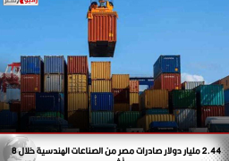 2.44 مليار دولار صادرات مصر من الصناعات الهندسية خلال 8 أشهر