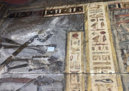 بالصور. الآثار: الانتهاء من أعمال ترميم الجزء الجنوبي الغربي من سقف معبد إسنا