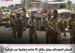الجيش الصومالى يعلن مقتل 10 عناصر إرهابية من مليشيا الشباب
