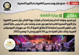 الحكومة تنفي صدور قرار بهدم مسرح النافورة بدار الأوبرا