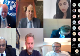 وزير الموارد المائية والرى يشارك “إفتراضياً” فى إجتماع “لجنة قادة إئتلاف المياه والمناخ” لإحاطة مستشاري لجنة القادة والمندوبين الدائمين للأمم المتحدة بجنيف بالمبادرة الدولية للتكيف بقطاع المياه مع التغيرات المناخية