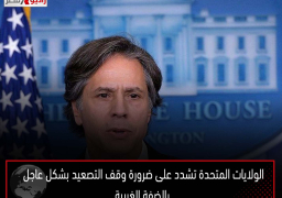 الولايات المتحدة تشدد على ضرورة وقف التصعيد بشكل عاجل بالضفة الغربية