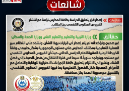 إصدار قرار بتعليق الدراسة بكافة المدارس تزامناً مع انتشار الفيروس المخلوي التنفسي بين الطلاب