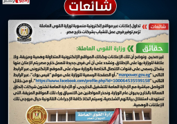 تداول إعلانات عبر مواقع إلكترونية منسوبة لوزارة القوى العاملة تزعم توفير فرص عمل للشباب بشركات خارج مصر