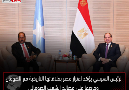 الرئيس السيسي يؤكد اعتزاز مصر بعلاقاتها التاريخية مع الصومال وحرصها على مصالح الشعب الصومالي