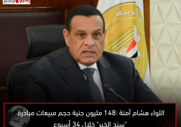 اللواء هشام آمنة :148 مليون جنية حجم مبيعات مبادرة “سند الخير” خلال 34 أسبوع