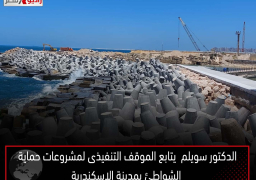 الدكتور سويلم يتابع الموقف التنفيذى لمشروعات حماية الشواطئ بمدينة الإسكندرية
