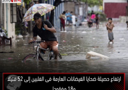 ارتفاع حصيلة ضحايا الفيضانات العارمة فى الفلبين إلى 52 قتيلا و18 مفقودا