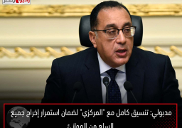 مدبولي: تنسيق كامل مع “المركزي” لضمان استمرار إخراج جميع السلع من الموانئ