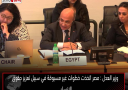 وزير العدل : مصر اتخذت خطوات غير مسبوقة في سبيل تعزيز حقوق الإنسان