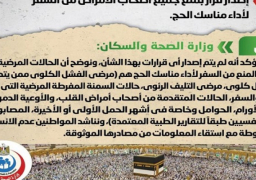 الحكومة تنفي إصدار قرار بمنع جميع أصحاب الأمراض من السفر لأداء مناسك الحج