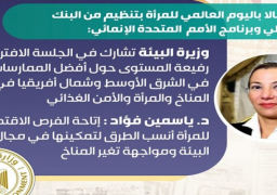 وزيرة البيئة تشارك في الجلسة الافتراضية حول أفضل الممارسات في الشرق الأوسط وشمال أفريقيا في المناخ والمرأة والأمن الغذائي